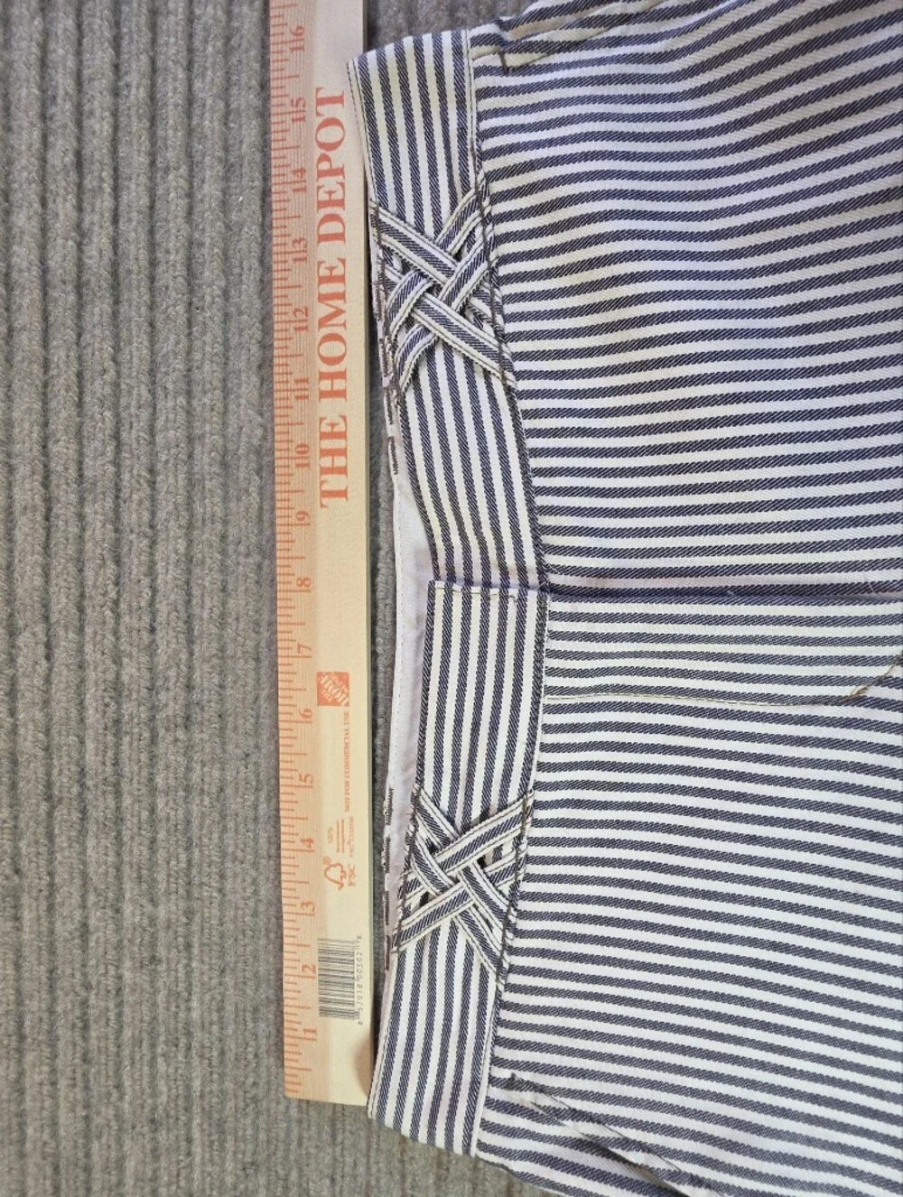 Tory Burch Striped Canvas Trousers Pants Sz 4 Coastal Railroad